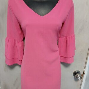 Pink Ruffle Sleeve Dress